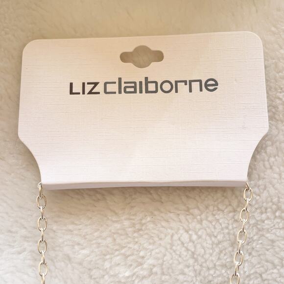 Liz Claiborne Statement Necklace Yellow Silver Tone Round Rectangular Links New - Picture 11 of 12